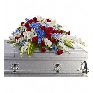 White Easter Lilies Flower Casket