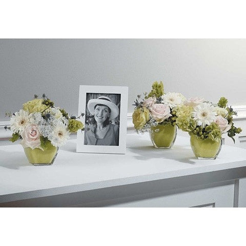 Pastel Color Flowers Sympathy Tribute with Candles