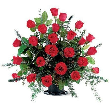 Red Gerbera Red Anthuriums and Red Orquids Sympathy Basket