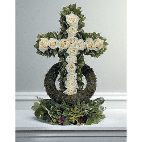 Mix Colors and Flowers Cross Standing Spray