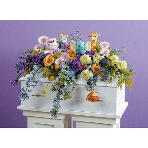 Purple,Yellow Sunflowers and Yellow Roses Sympathy Basket