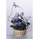 Violets in Wicker Basket with Butterflies - Flowers by Pouparina