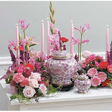 Pastel Color Flowers Sympathy Tribute with Candles - Flowers by Pouparina