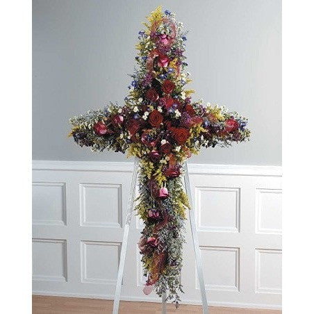 Mix Colors and Flowers Cross Standing Spray - Flowers by Pouparina