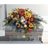 Colorful Half Couch Sympathy Casket Spray - Flowers by Pouparina