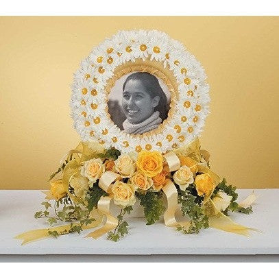 Yellow Flowers Sympathy Tribute Frame - Flowers by Pouparina