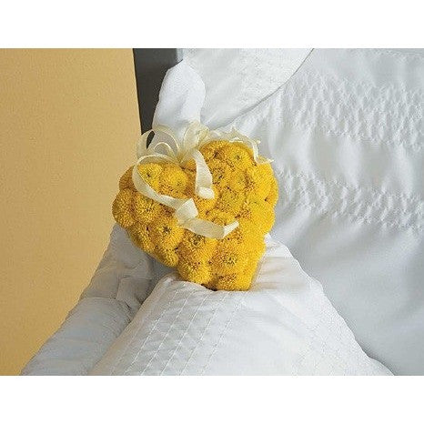 Yellow Heart Flowers Sympathy Corsage Lid Inset - Flowers by Pouparina