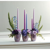 3 Pieces Lavander, Purple and Blue Flowers and Candles Sympathy Tribute - Flowers by Pouparina