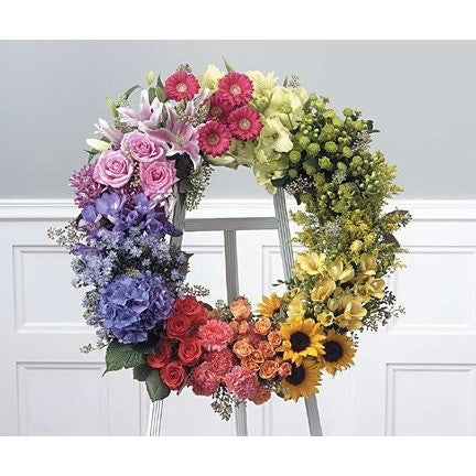 Mix Colors and Flowers Cross Standing Spray