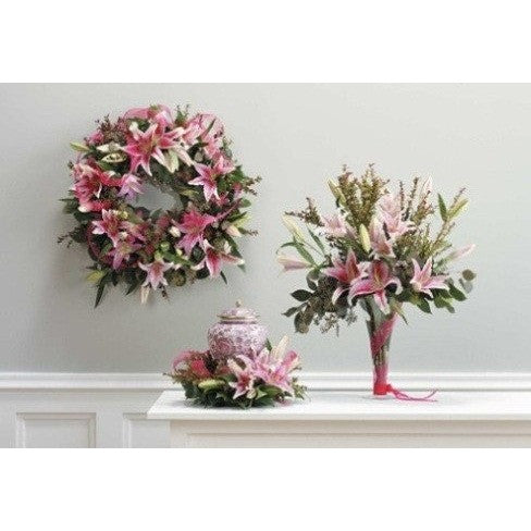 Pink Flowers Funeral Package - Flowers by Pouparina