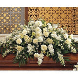 Pure White Casket Spray - Half Couch - Flowers by Pouparina