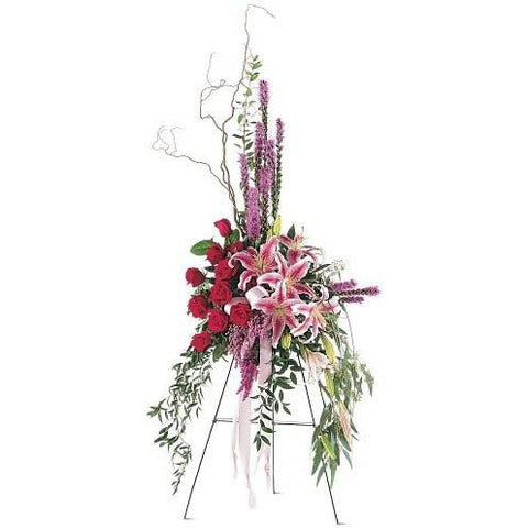 Red Decorated Blooming Plants and Ribbon