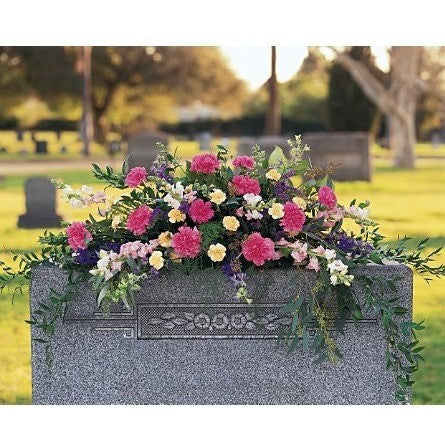 Pastel Color Flowers Sympathy Tribute with Candles