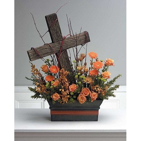Mix Colors and Flowers Cross Standing Spray