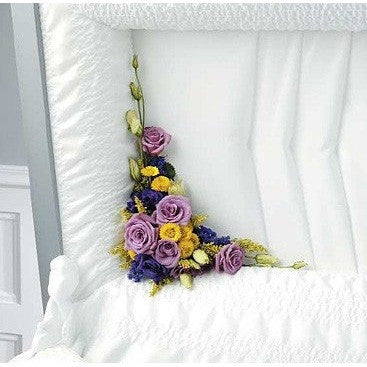 White Flowers Bouquet Casket Inlet