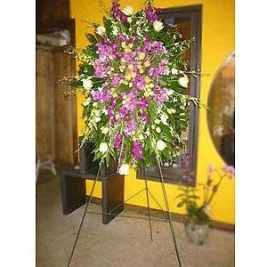 Orchids and Roses Standing Spray